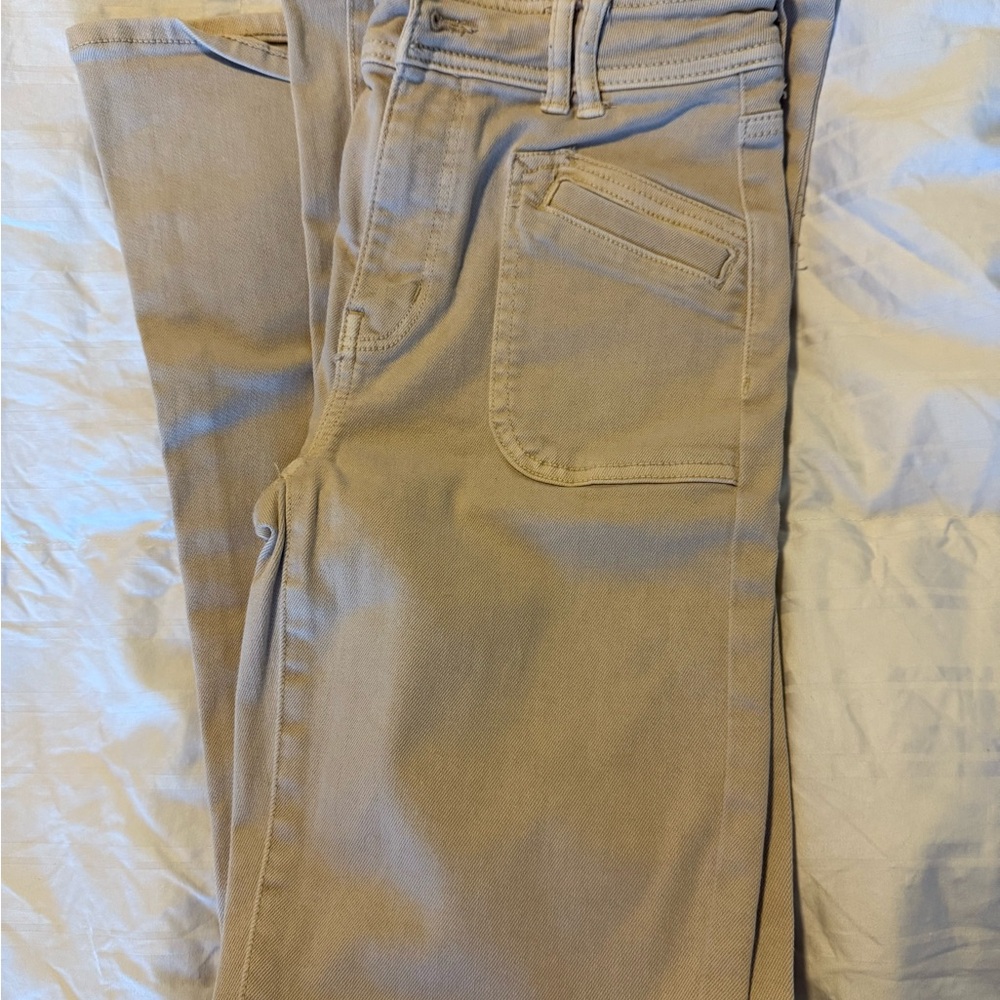 American Eagle Outfitters Beige Flare Jeans